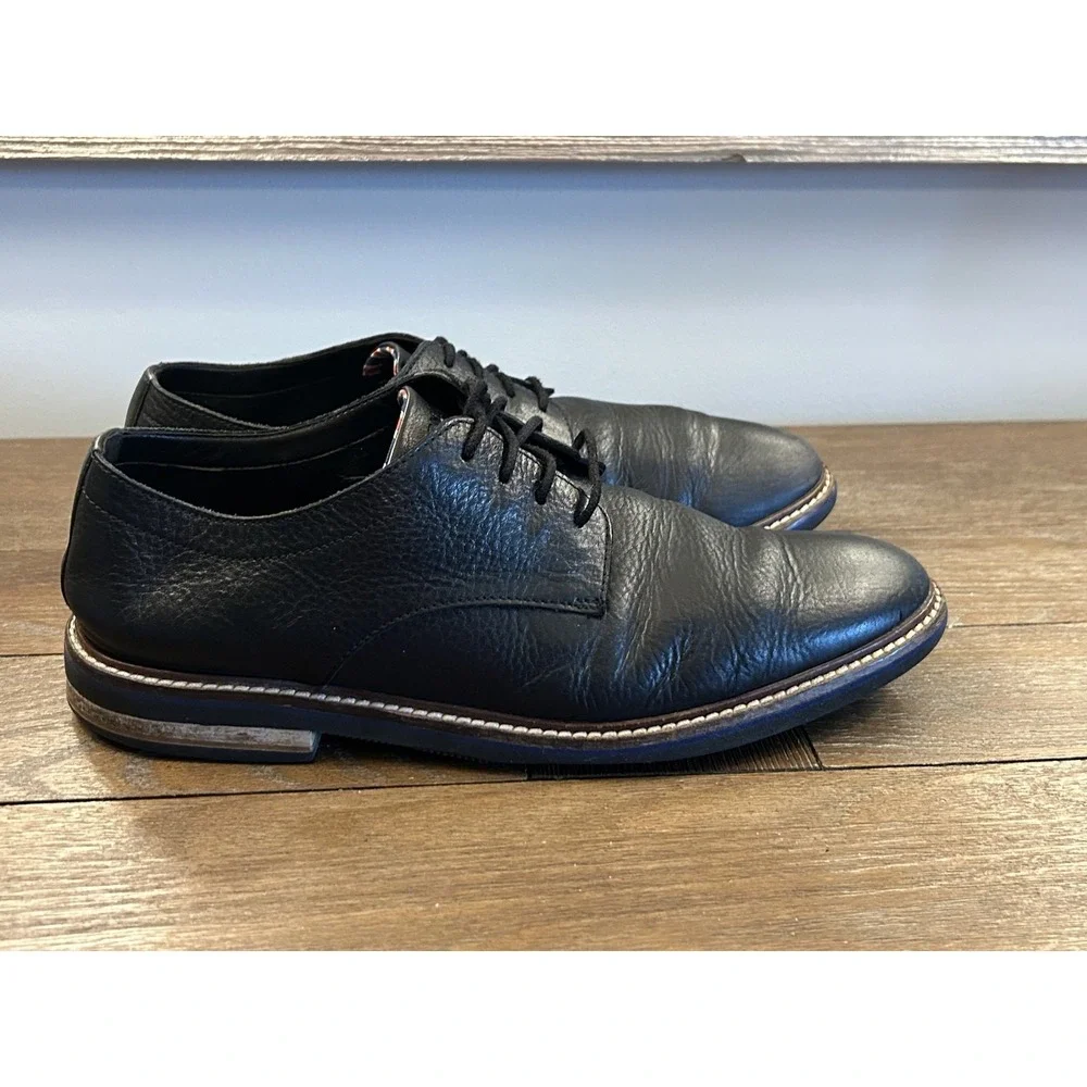 Bostonian‎ Derby Shoes Mens 9.5 Black Commonwealth Leather Plain Toe Comfort